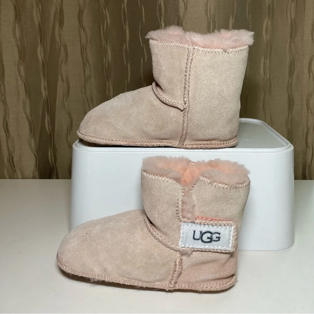 UGG Erin Pink Classic Baby Boot Size L 18-24 M Suede Sheepskin Lined 5202